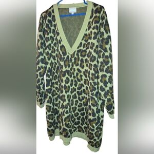 Show Me Your MuMu Leopard V-Neck Sweater